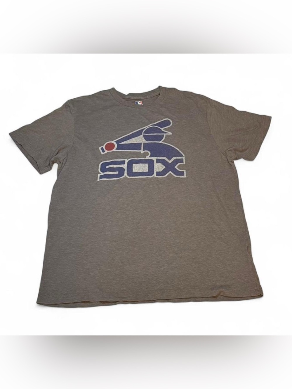 Vintage 1980s MLB Chicago Sox Logo Tee - Gray with Blue Accent